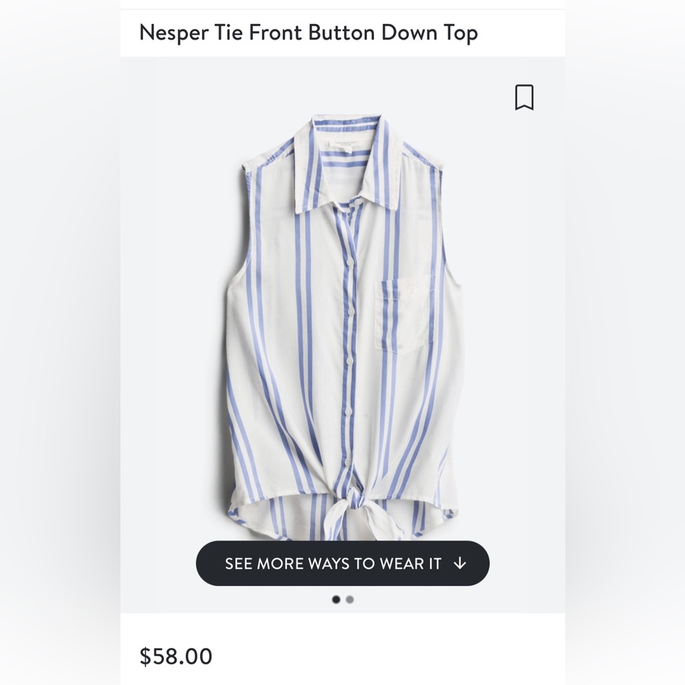 beachlunchlounge Tie Front Button Down Top